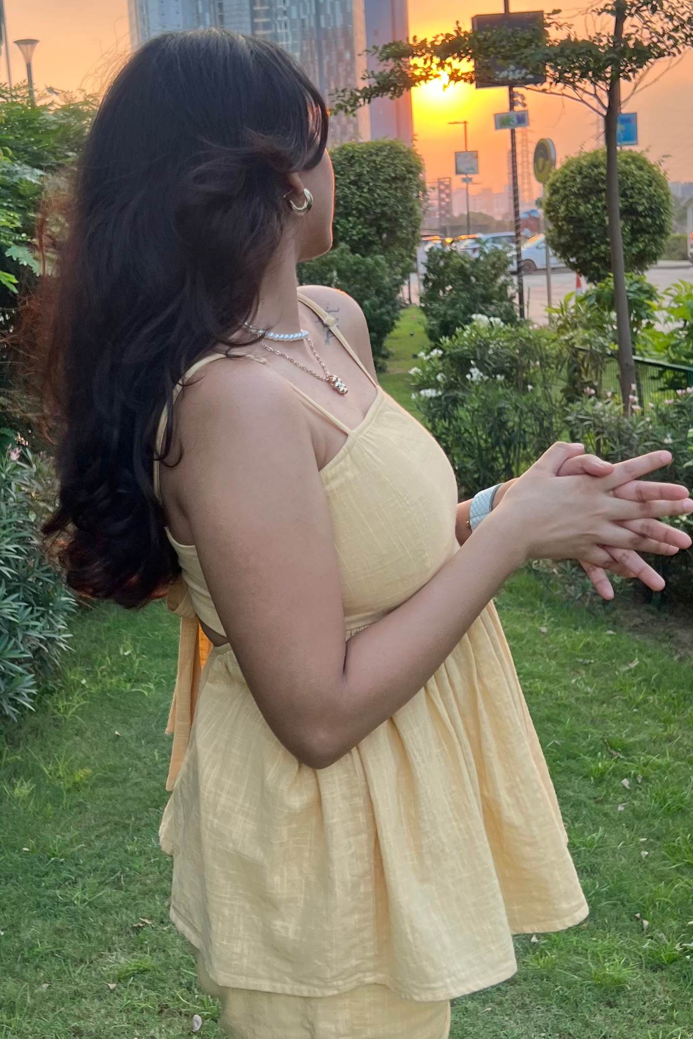 Cuddle Honey Dew Yellow Peplum Top and Shorts Set
