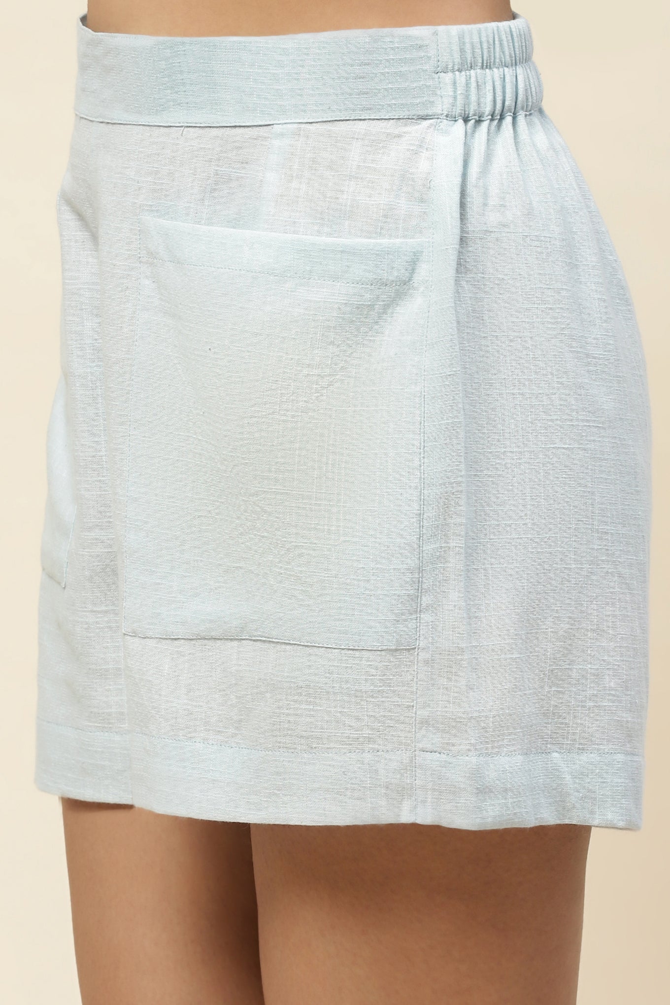 Daisy Ice Blue V Neck Top and Shorts Set