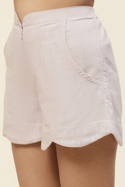 Cosmo Cloud Grey Tie-up Top and Shorts Set